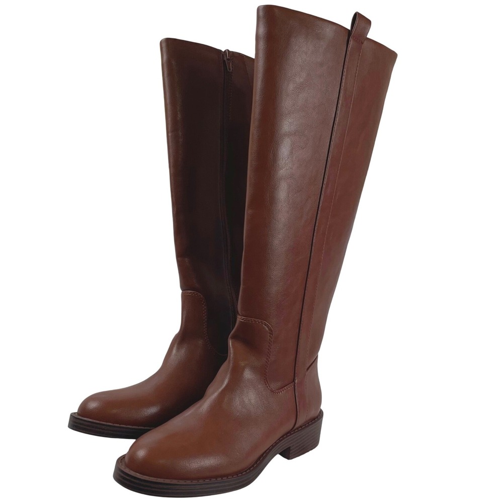 DV Dolce Vita Pennie‎ Cognac Brown Knee High Riding Boots Womens 7